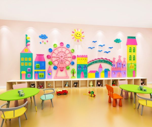 3D acrylic design kindergarten classroom wall decoration